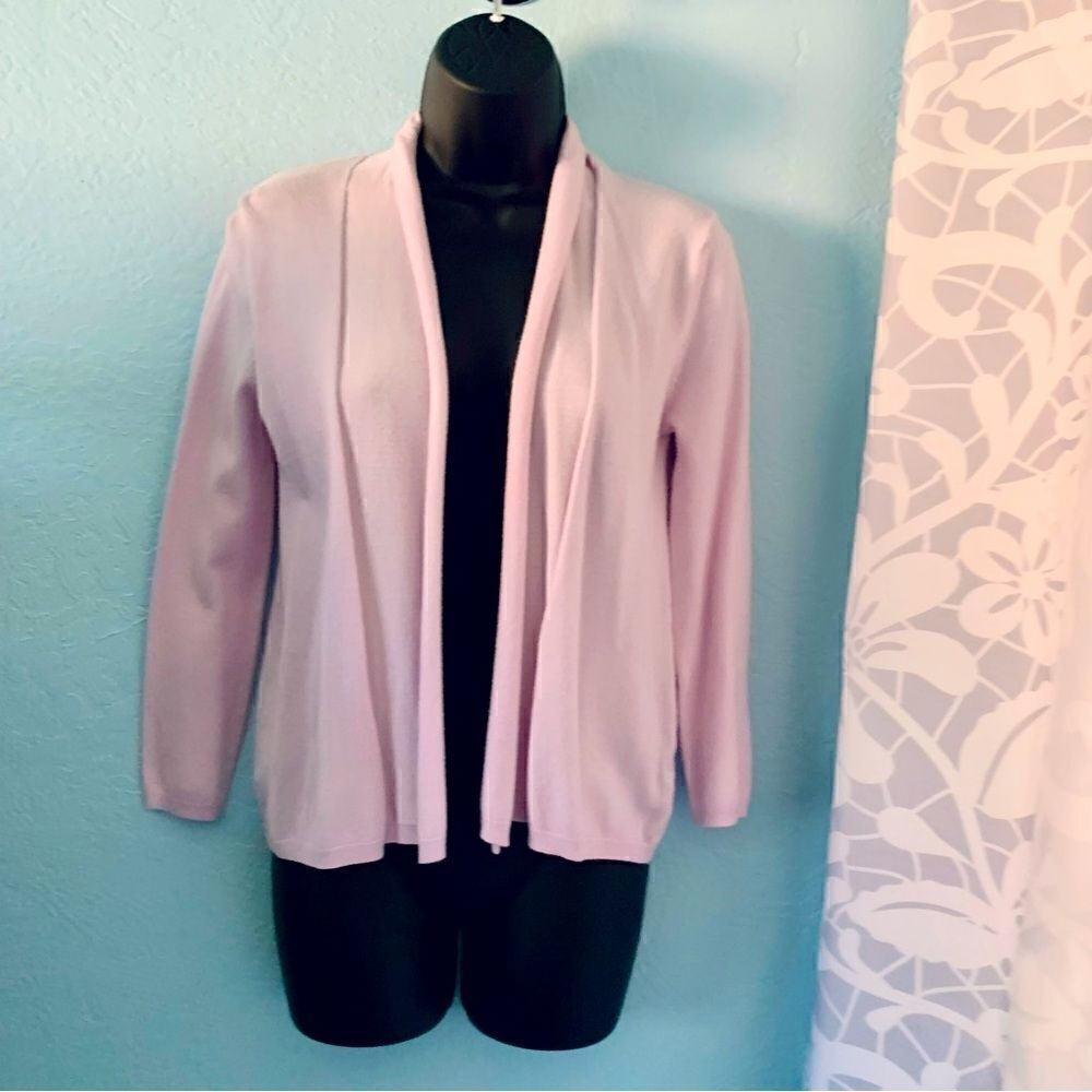 Zara Pink Knit Open Front Cardigan Sweater Size Small